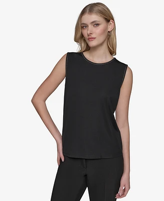 Karl Lagerfeld Paris Women's Keyhole Sleeveless Top