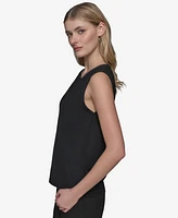 Karl Lagerfeld Paris Women's Keyhole Sleeveless Top
