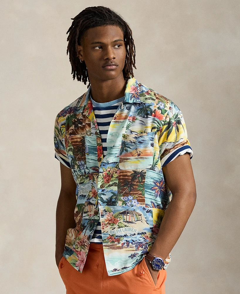 Polo Ralph Lauren Men's Classic-Fit Patchwork-Print Camp Shirt