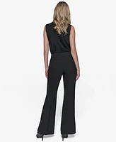 Karl Lagerfeld Paris Women's Mid-Rise Flare-Leg Pants