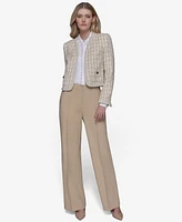 Karl Lagerfeld Paris Women's Cropped Tweed Open-Front Jacket