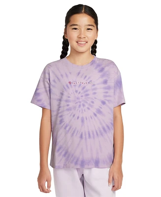 Nike Big Girls Sportswear Tie-Dyed Crewneck T-Shirt