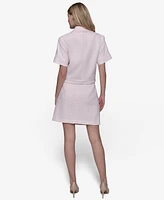 Karl Lagerfeld Paris Women's Tweed Fringe-Trim Jacket