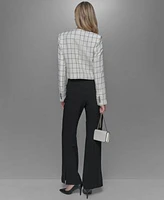 Karl Lagerfeld Paris Womens Sleeveless Top High Rise Trousers One Button Blazer