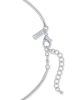 I.n.c. International Concepts Rhodium-Plated Imitation Pearl Flower 5-3/4" Structured Pendant Necklace, Exclusively at Macy's