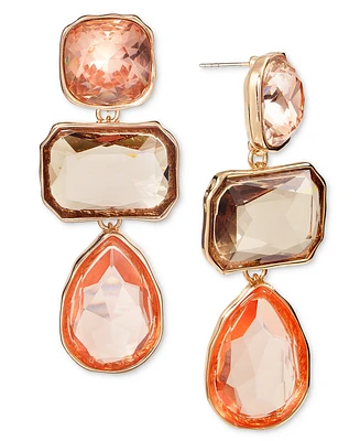 I.n.c. International Concepts Gold-Tone Mixed Stone Triple Drop Earrings, Exclusively at Macy's