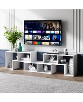 3 Pieces Tv Console Stand Modern Entertainment Center Storage Bookcase