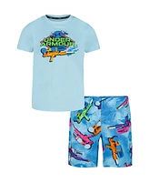 Under Armour Little and Toddler Boys 2-Piece Classic Soaker Short Sleeve T-Shirt Volley Shorts Set