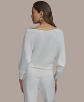 Donna Karan New York Women's Chain-Trim Sweater