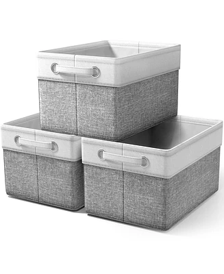 Sorbus 3 Pack 15 inch Collapsible Storage Bins with Handles - Perfect for Home Storage & Organization
