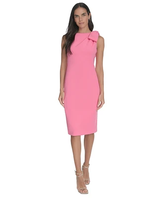 Calvin Klein Women's Bow-Trim Shoulder Sheath Dress
