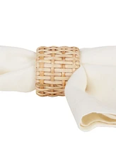 Design Imports Rattan Napkin Ring, Set of 6