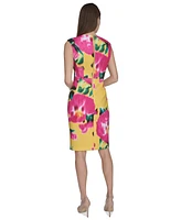 Calvin Klein Women's Floral-Print Scuba Sheath Dress