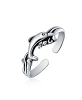 Bling Jewelry Nautical Aloha Dolphin Toe Midi Ring in Polished Sterling Silver Design