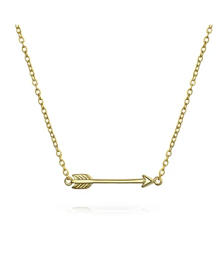 Bling Jewelry Dainty Cupid Arrow Pendant Necklace in 14K Gold Plated Sterling Silver