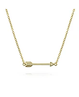 Bling Jewelry Dainty Cupid Arrow Pendant Necklace in 14K Gold Plated Sterling Silver