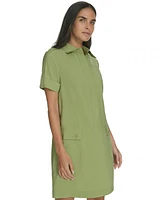 Calvin Klein Women's Spread-Collar Sheath Shirtdress