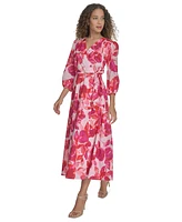 Calvin Klein Women's Floral-Print Cotton Midi Dress