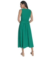 Calvin Klein Women's V-Neck Twist-Front Midi Dress