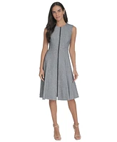 Calvin Klein Women's Jewel-Neck Zip-Front Sleeveless Dress