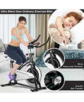 30Lbs Fixed Training Bicycle with Monitor for Gym and Home