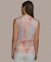 Donna Karan New York Women's Sleeveless Printed Satin Top