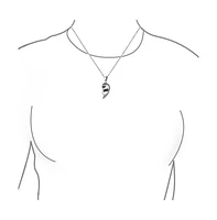 Bling Jewelry Break Apart Heart Pendant Necklace for Bff - Silver Tone Stainless Steel