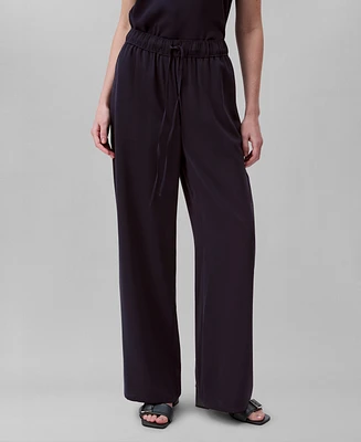 Calvin Klein Women's Flowing Wide-Leg Pull-On Pants