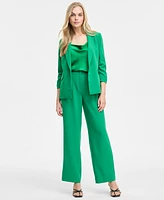 Bar Iii Women's Ruched-Sleeve One-Button Blazer, Exclusively at Macy's