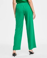 Bar Iii Women's High-Rise Pleated-Front Wide-Leg Pants, Exclusively at Macy's