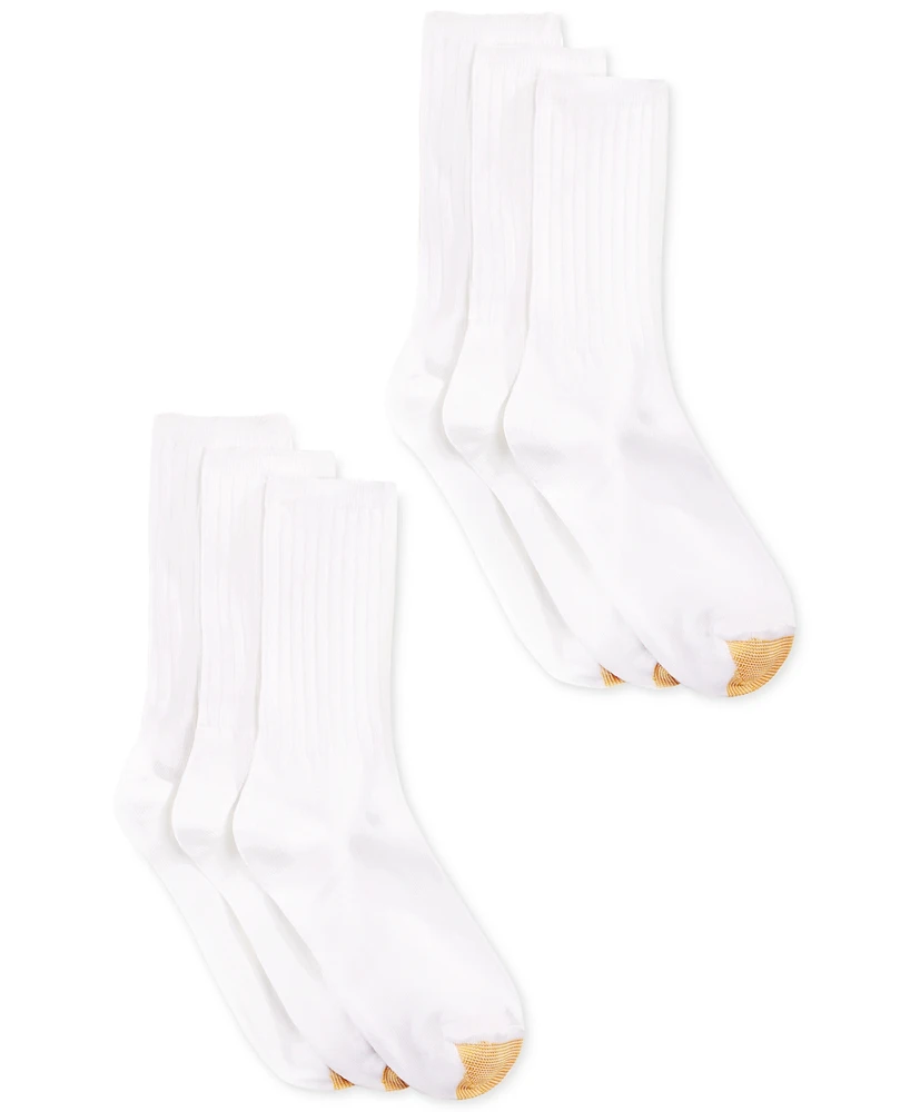 Gold Toe Women's 6-Pack Casual Ribbed Crew Socks