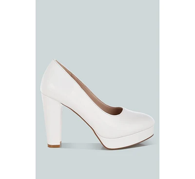 Damsor Leather Block Heel Pumps