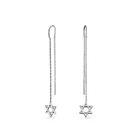 Bling Jewelry Judaic Star Of David Dangle Earrings Sterling Silver Threader