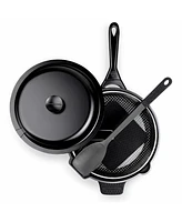 Zuka Everyday Pan Qt. Ceramic 10 1 Nonstick Multi-Functional Saute with Lid, Nylon Spoon