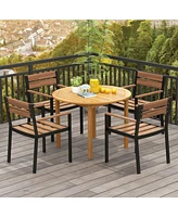 4-Person Large Round Outdoor Dining Table