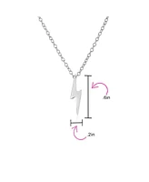 Bling Jewelry Tiny Jewelry Set Minimalist Geometric Zig Zag Flash Lightning Bolt Pendant Necklace Stud Earring For Women .925 Sterling Silver