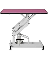 42.5INCH Hydraulic Pet Grooming Table Pink Color