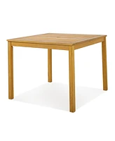Square Acacia Wood Outdoor Dining Table with Umbrella Hole