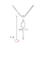 Bling Jewelry Unisex Sterling Silver Ankh Cross Pendant Necklace for Men and