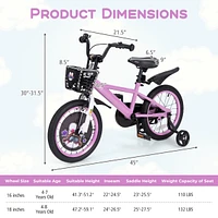 Kids Sport Bike for Ages 4-8 Years Old Adjustable Handlebar and Saddle for Comfortable Riding