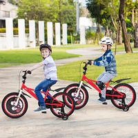 Kids Adjustable Bike with Storage Basket Double Brake Safe Stylish Bicycle for Ages 4-8 Years Old