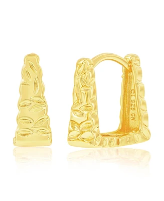 Sterlng Silver, Textured Square Hoop Earrings