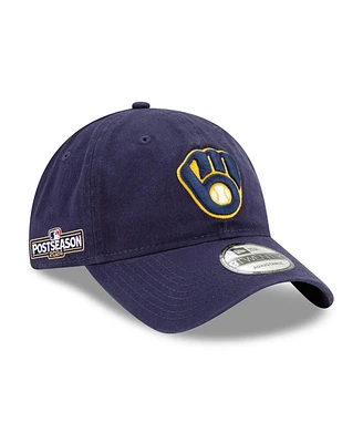 New Era Men's Navy Milwaukee Brewers 2024 Mlb Postseason Side Patch 9TWENTY Adjustable Hat