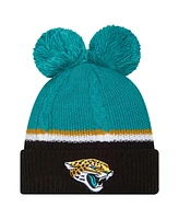 New Era Women's Black Jacksonville Jaguars Double Bubble Cuffed with Pom Knit Hat