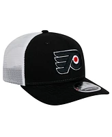 New Era Men's Black/White Philadelphia Flyers Core Trucker 9SEVENTY Stretch-Snap Hat