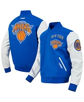 Pro Standard Men's Blue New York Knicks 2024/25 City Edition Wool Varsity Full-Zip Jacket