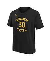 Jordan Big Boys and Girls Stephen Curry Black Golden State Warriors Statement Name Number T-Shirt