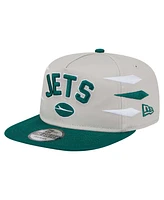 New Era Men's Stone/Green New York Jets Athletic Golfer Snapback Hat