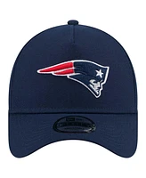 New Era Men's Navy New England Patriots A-Frame 9FORTY Adjustable Hat