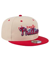 New Era Men's Cream/Red Philadelphia Phillies Team Art 9FIFTY Snapback Hat